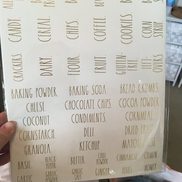 Rae Dunn 180 Organizing labels stickers kitchen bathroom laundry garage generic - Picture 2 of 3